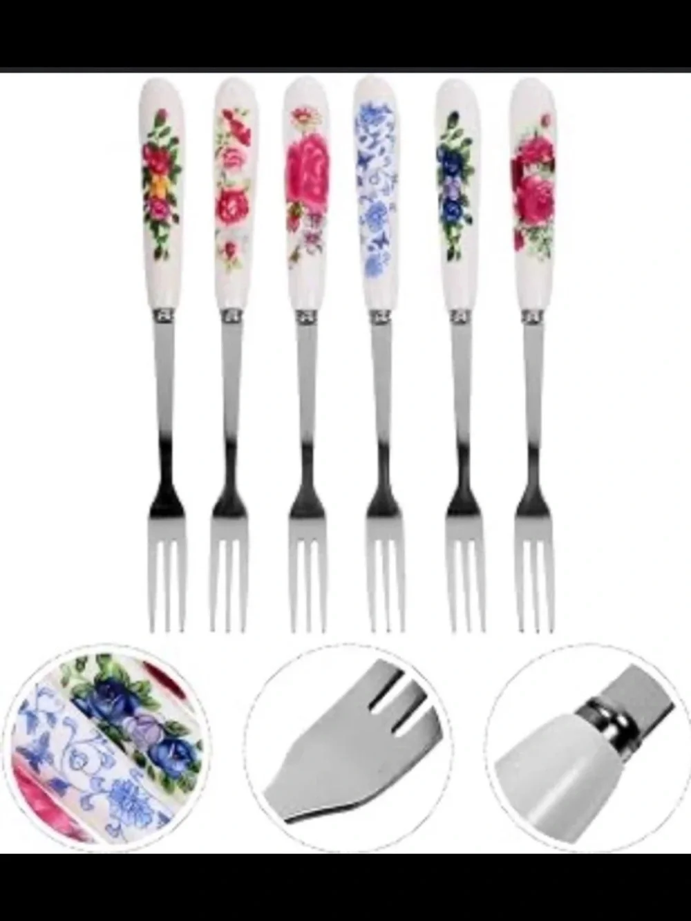 12 Piece Floral dessert spoons and pastry forks Flatware Set. NEW!!